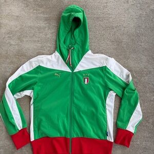 Vintage Puma Men’s ITALY Color Flag patch Track Hoodie 3 STARS Jacket  Medium